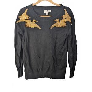 Altuzarra x Target "Golden Goose" embroidered black sweater Sz S